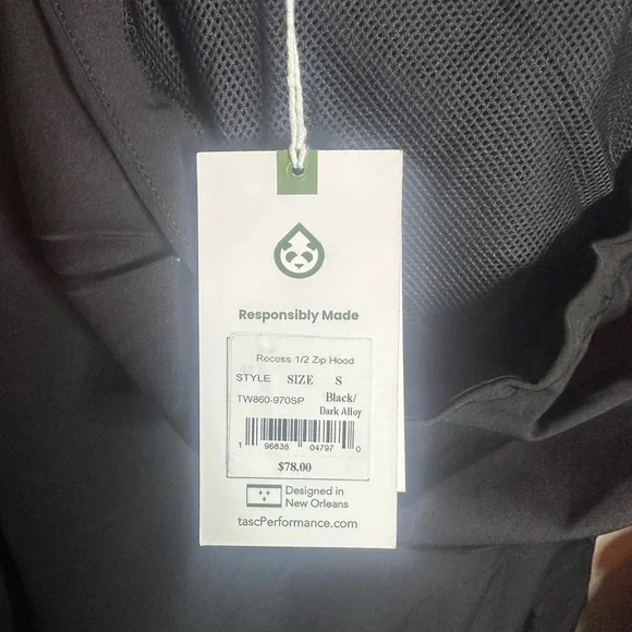 Tasc 1/2 zip black hoodie athletic pull over size small - Picture 4 of 4